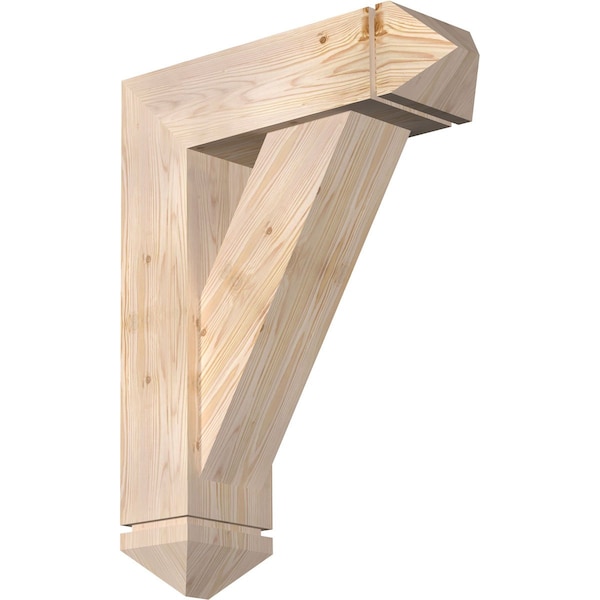 Ekena Millwork Traditional Arts and Crafts Smooth Bracket w/ Offset Brace, Douglas Fir, 7 1/2"W x 24"D x 32"H BKT0806X24X32TRA03SDF - main